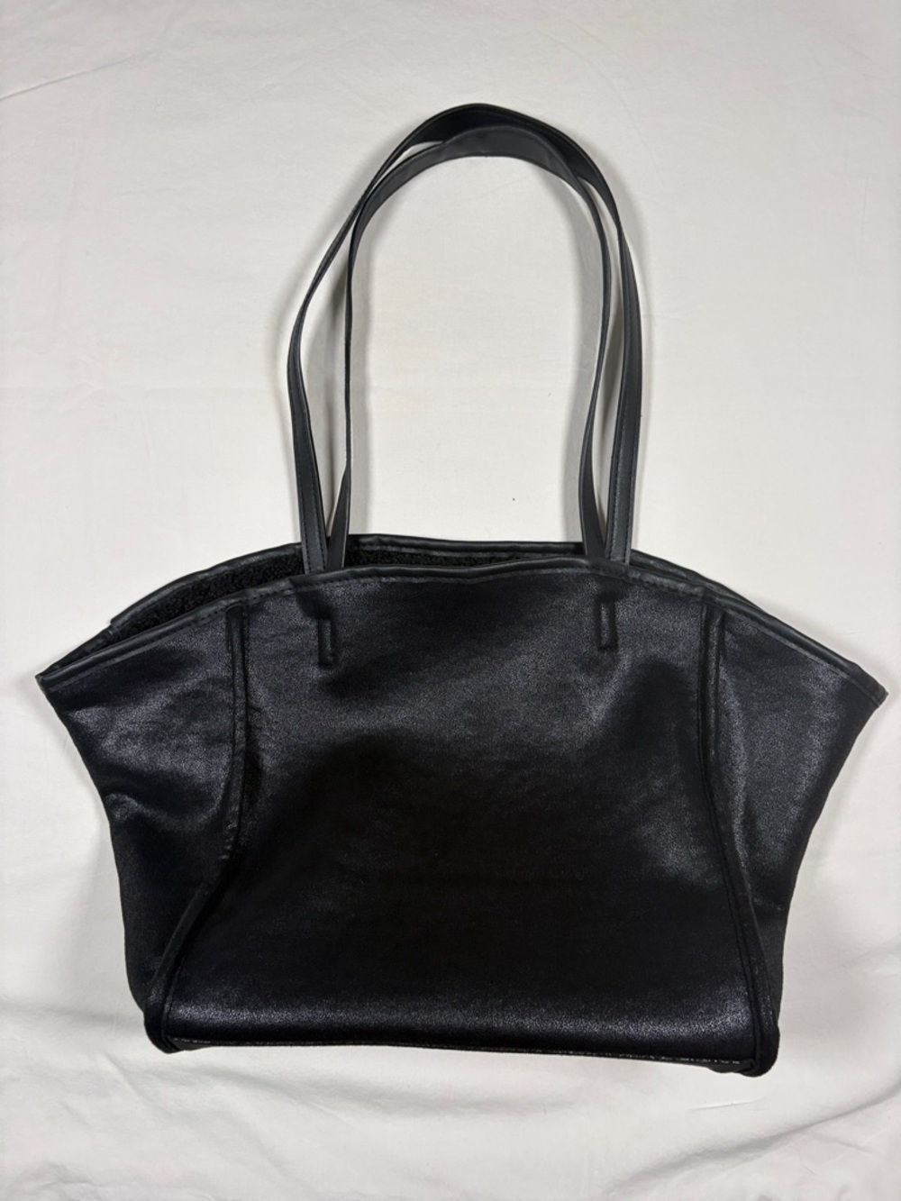 Neiman Marcus Black Leather Tote with Dual Shoulder Straps